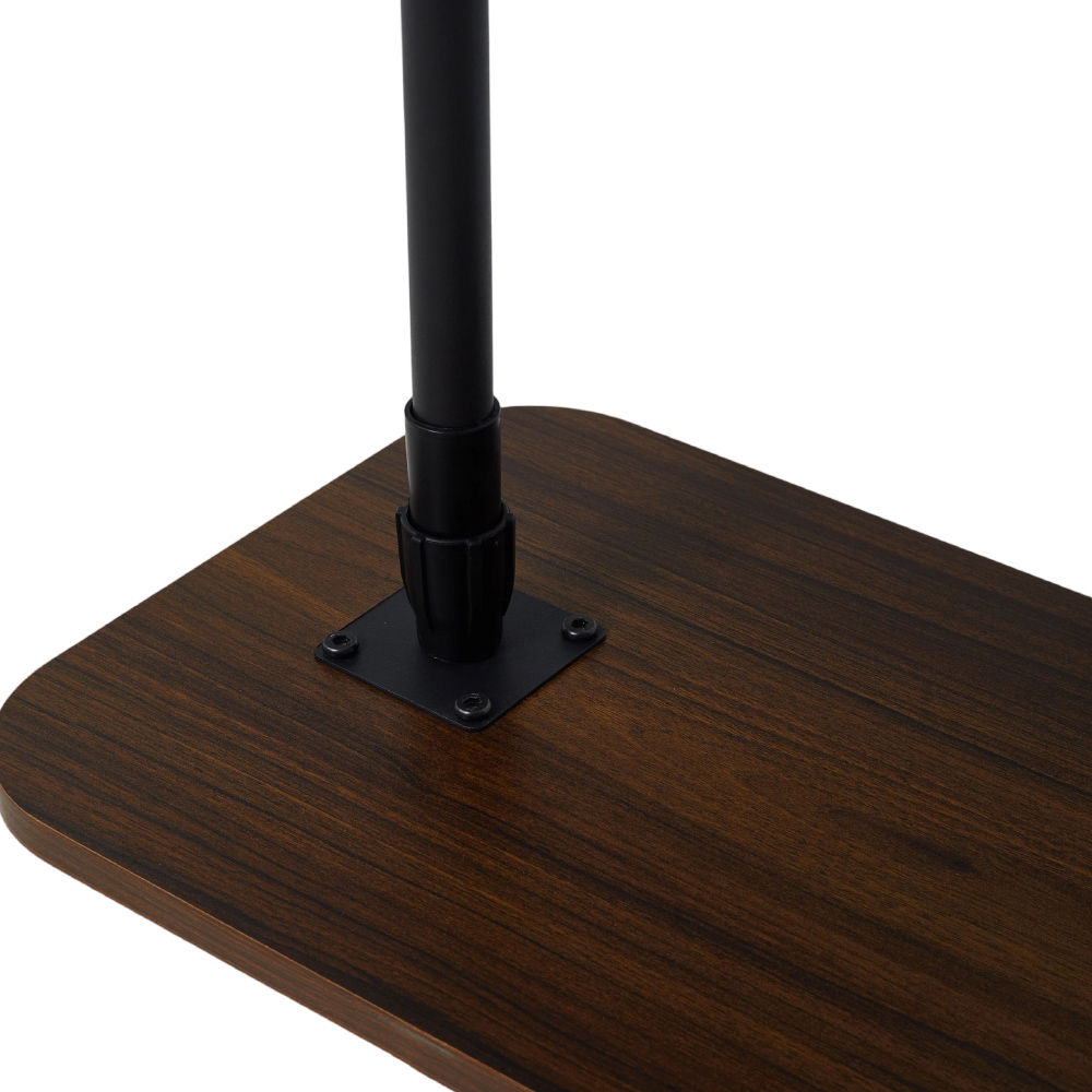 Living and Home Walnut and Black Height Adjustable Side Table Image 7