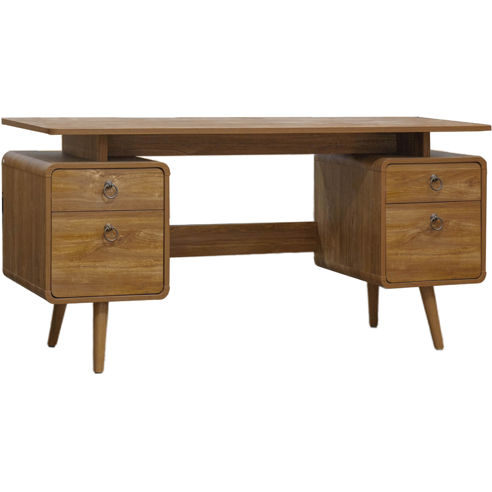 TTAP Arezzo Wood and Walnut Finish 2 Door 2 Drawer Executive Office Computer Desk Image 3