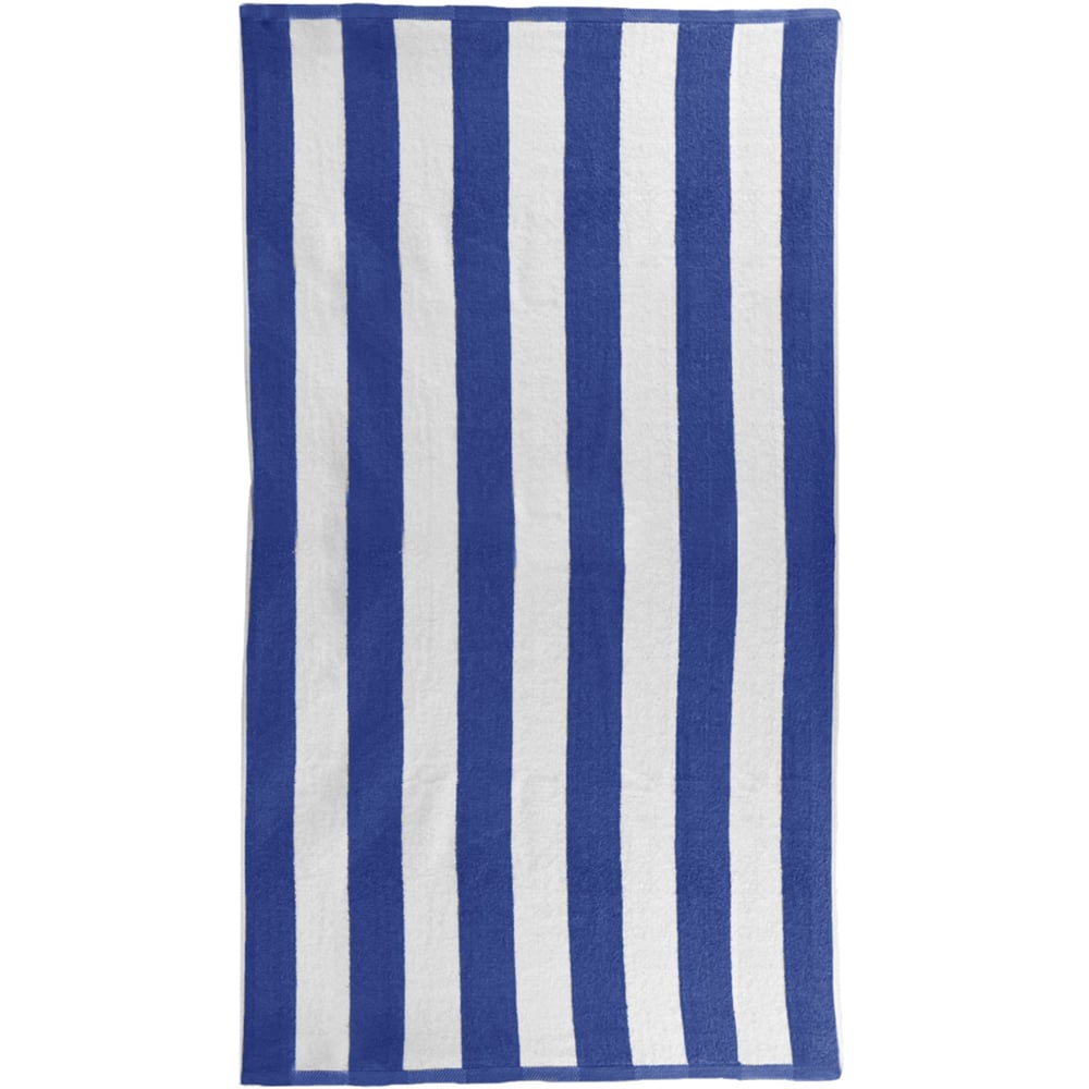 Velosso Cabana Cotton Blue Stripe Bath Towel Image 1