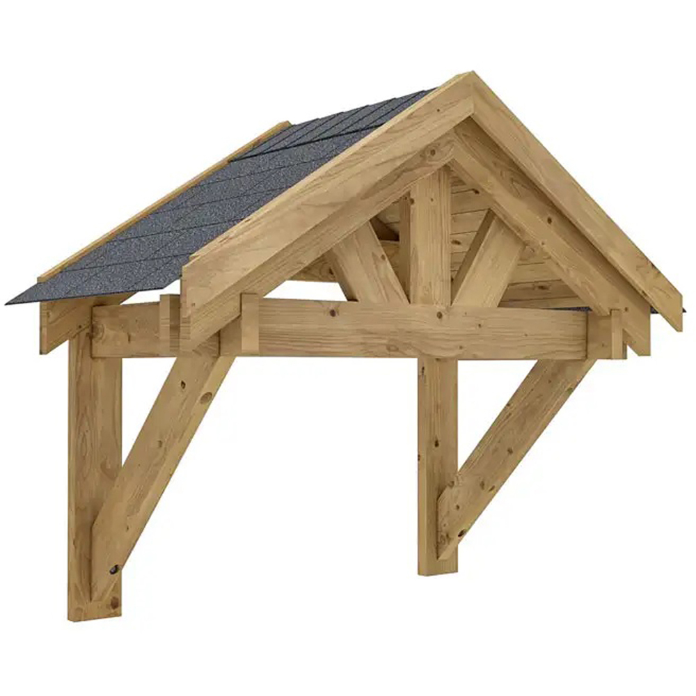 Dunster House Thunderdam 1.6 x 0.8m Brown Porch Canopy with Roof Shingles Image 2