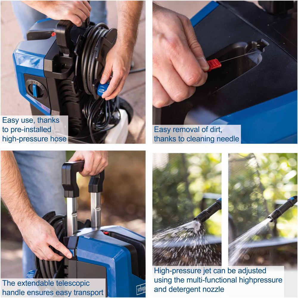 Scheppach HCE3000 180 Bar Electric Pressure Washer with XXL 8m Hose and Multi-Function Nozzles 2400W Image 4