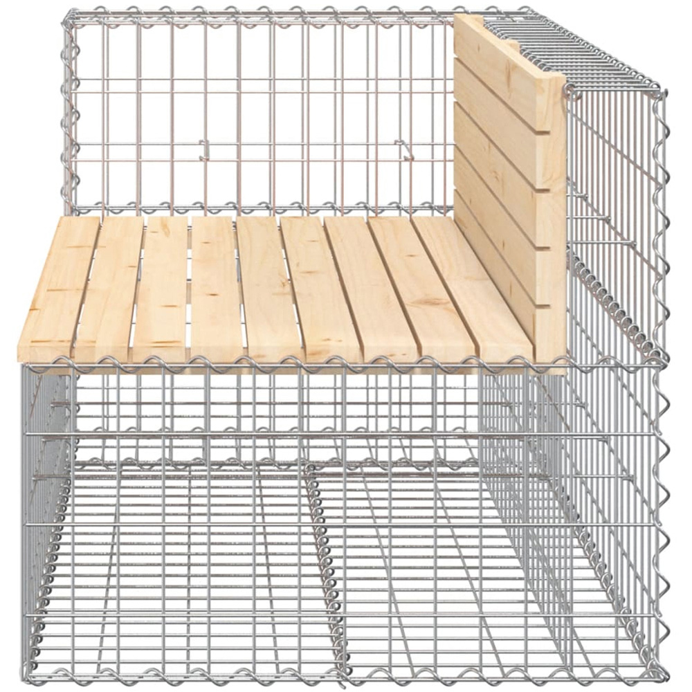vidaXL Natural Solid Pine Wood Gabion Design Garden Bench 122 x 71 x 65.5cm Image 3