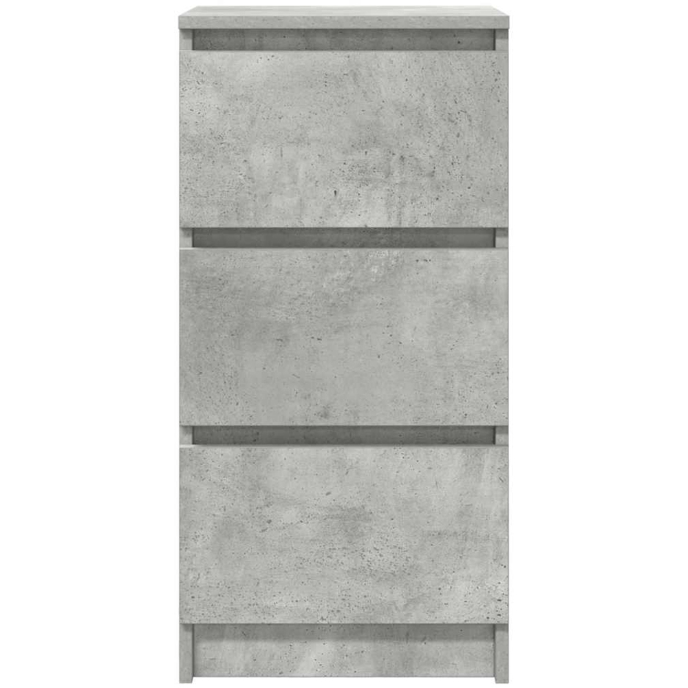 vidaXL 3 Drawer Concrete Grey Wooden Sideboard Image 3