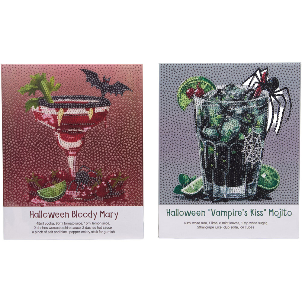 Pack of 4 Halloween Cocktail Crystal Canvases Image 4