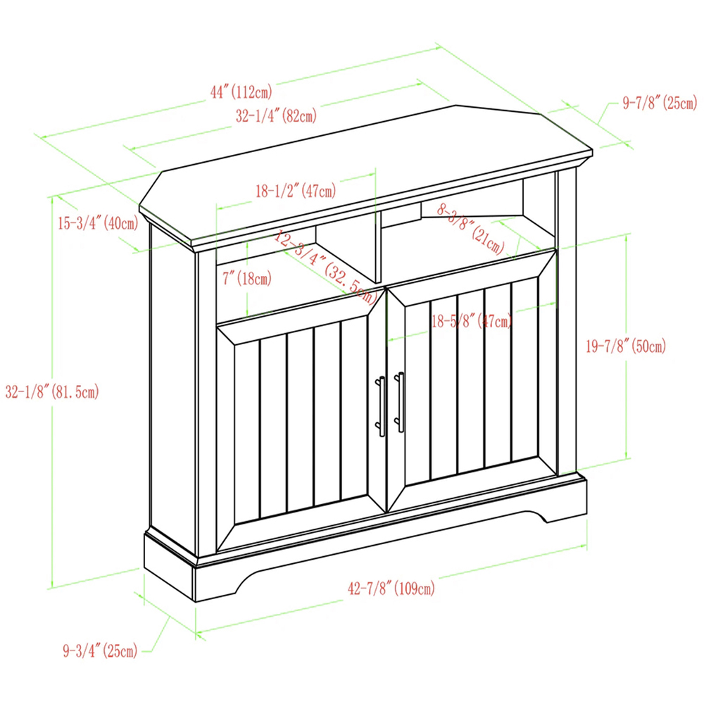 Centurion Savannah 2 Door 2 Shelf Walnut Corner TV Cabinet Image 9