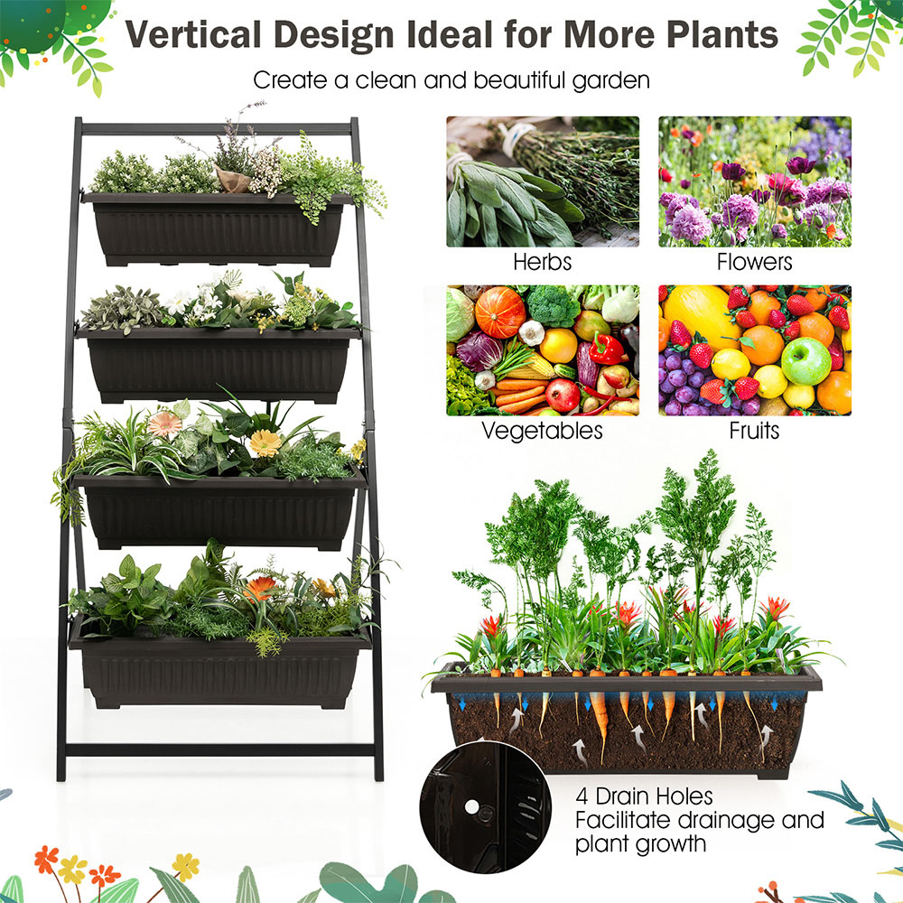 Costway 4 Tier Vertical Garden Planter 163cm Image 8