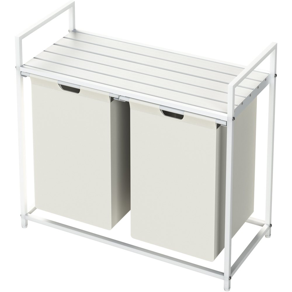 Neo Single Shelf White Double Laundry Hamper Image 3