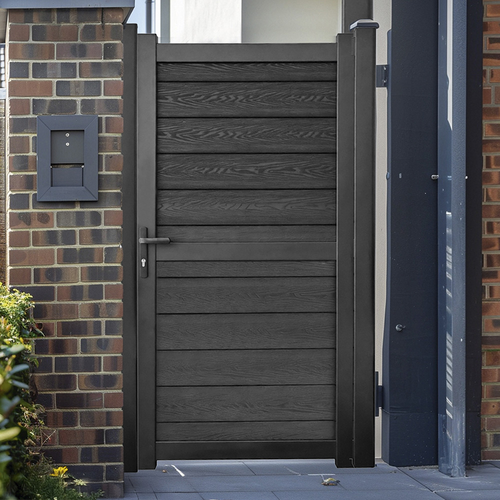 Readymade Gates Black Aluminium Composite Horizontal Infill Pedestrian Gate 1800 x 1150mm Image 2