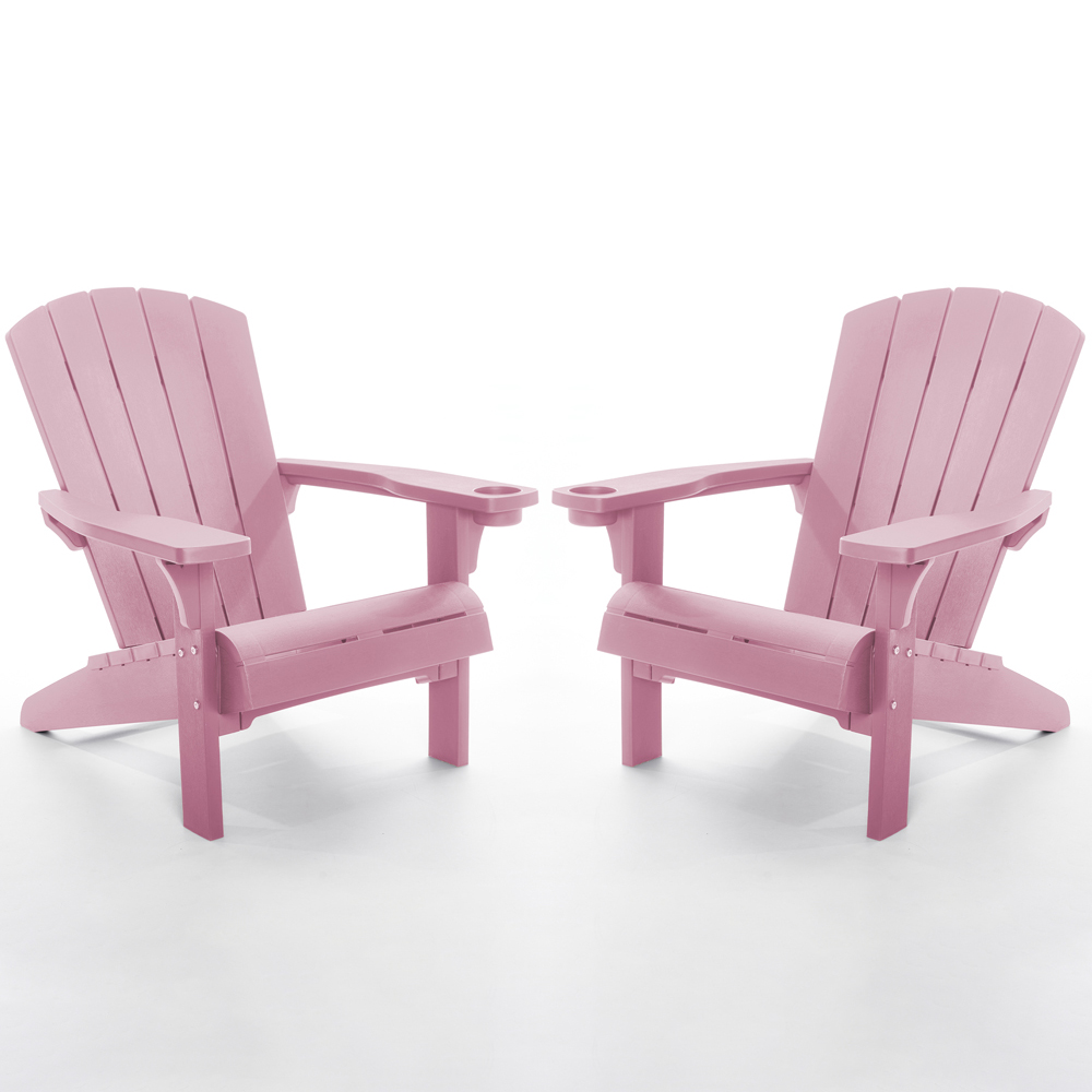 Keter Set of 2 Old Pink Adirondack Chair Image 2