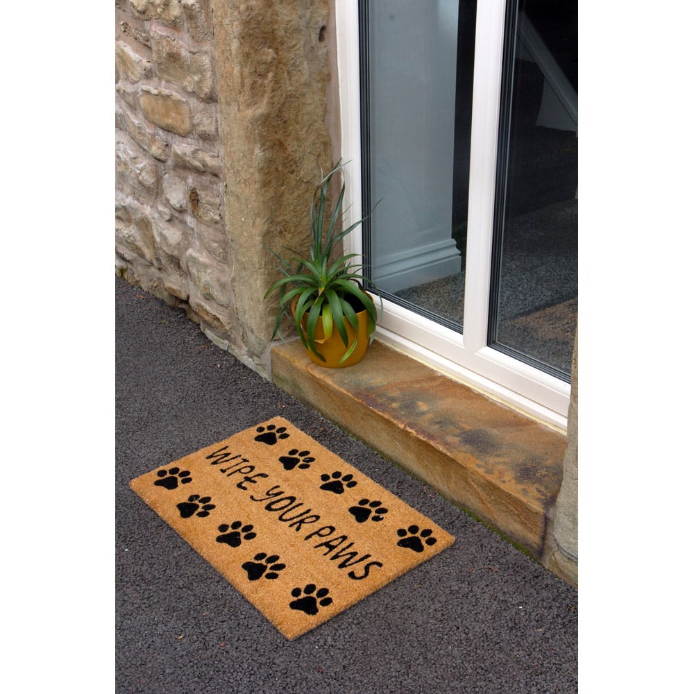 Eselle Astley Wipe Your Paws Printed Black Coir Door Mat 40 x 60cm Image 5