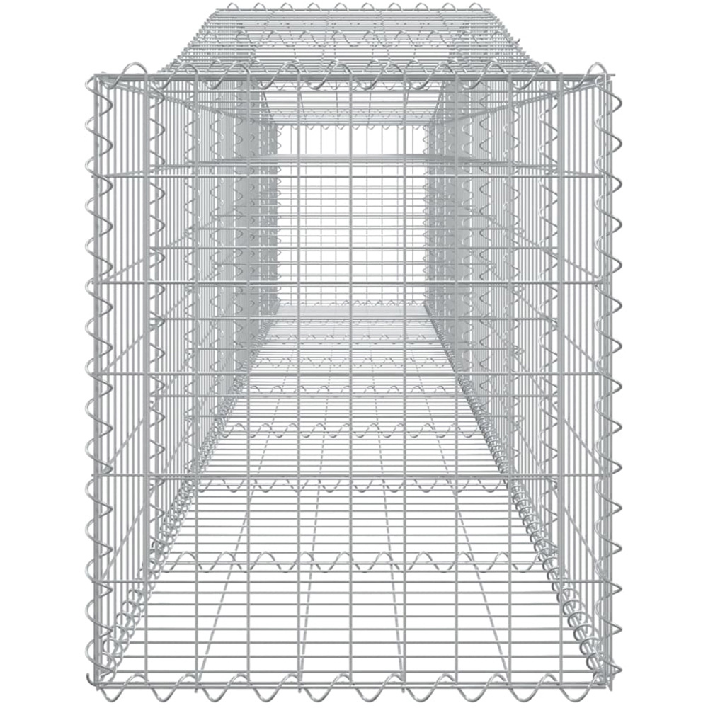 vidaXL Silver Galvanised Iron Arched Gabion Basket 60/80 x 50 x 400cm 4 Pack Image 3