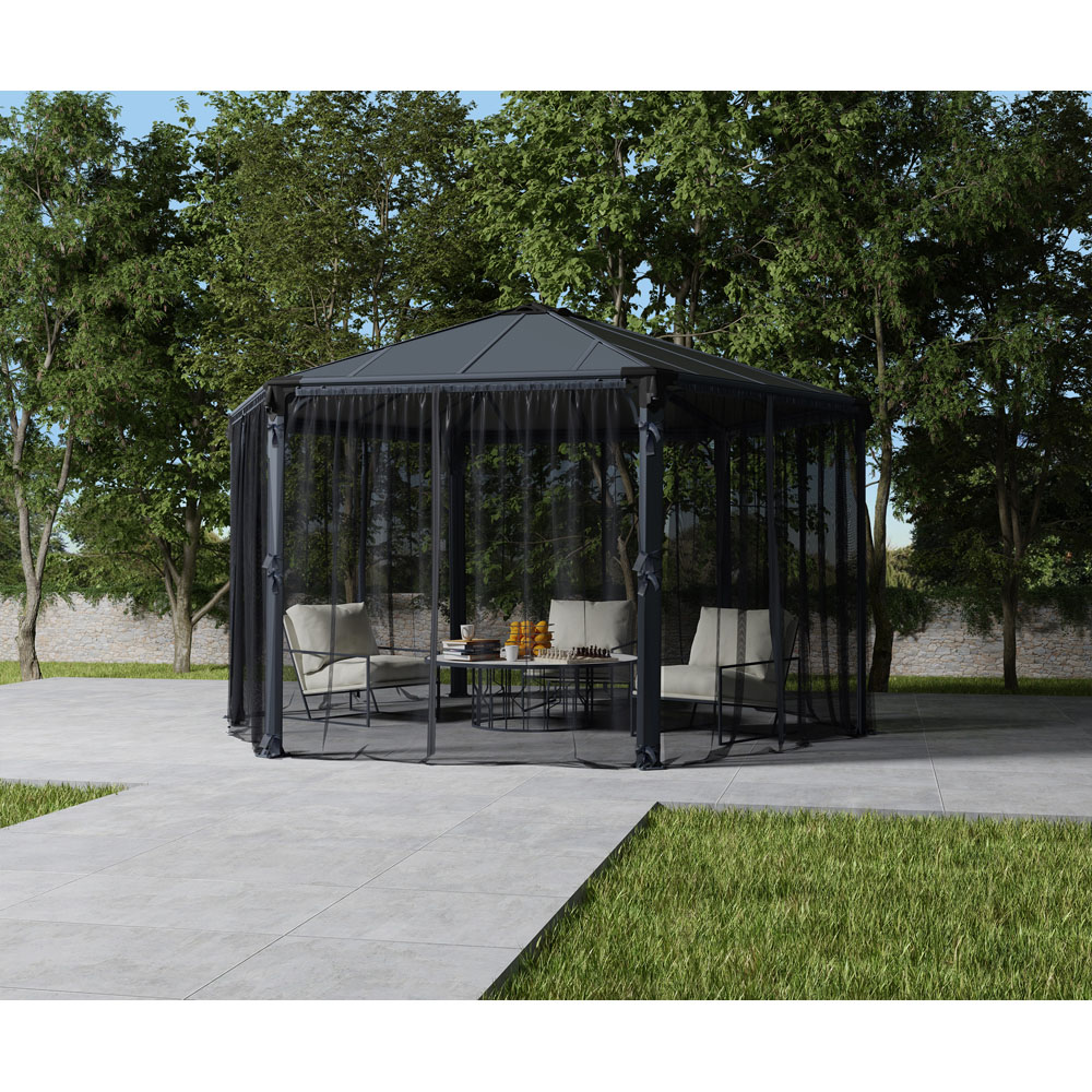 Palram Canopia 2.34 x 2.14m Hexagonal Gazebo Net Image 2
