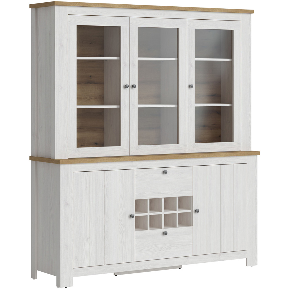 Florence Celesto 2 Door 2 Drawer White and Oak Sideboard with Display Unit Image 2