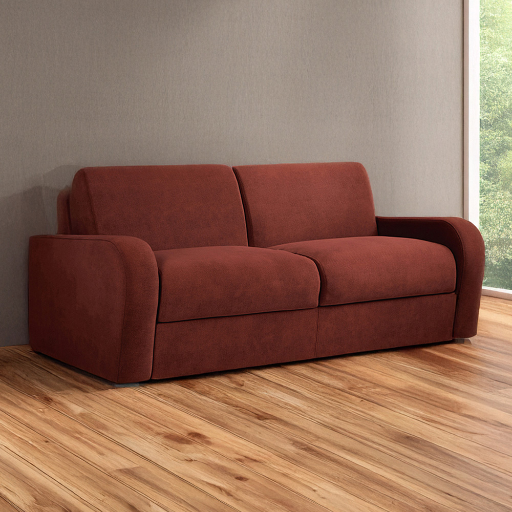 Jay-Be Deco 3 Seater Brushed Twill Burnt Amber Sofa Bed with e-Sprung Mattress Image 1