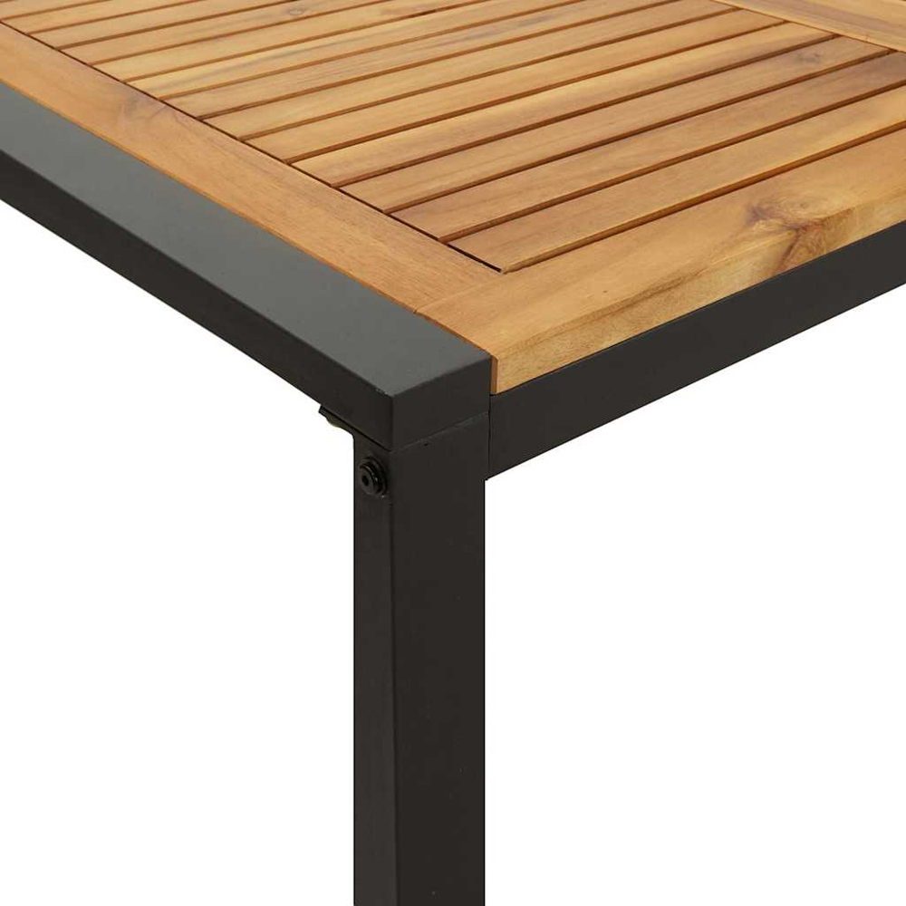vidaXL Brown and Grey Solid Wood Acacia Garden Table 140cm Image 6