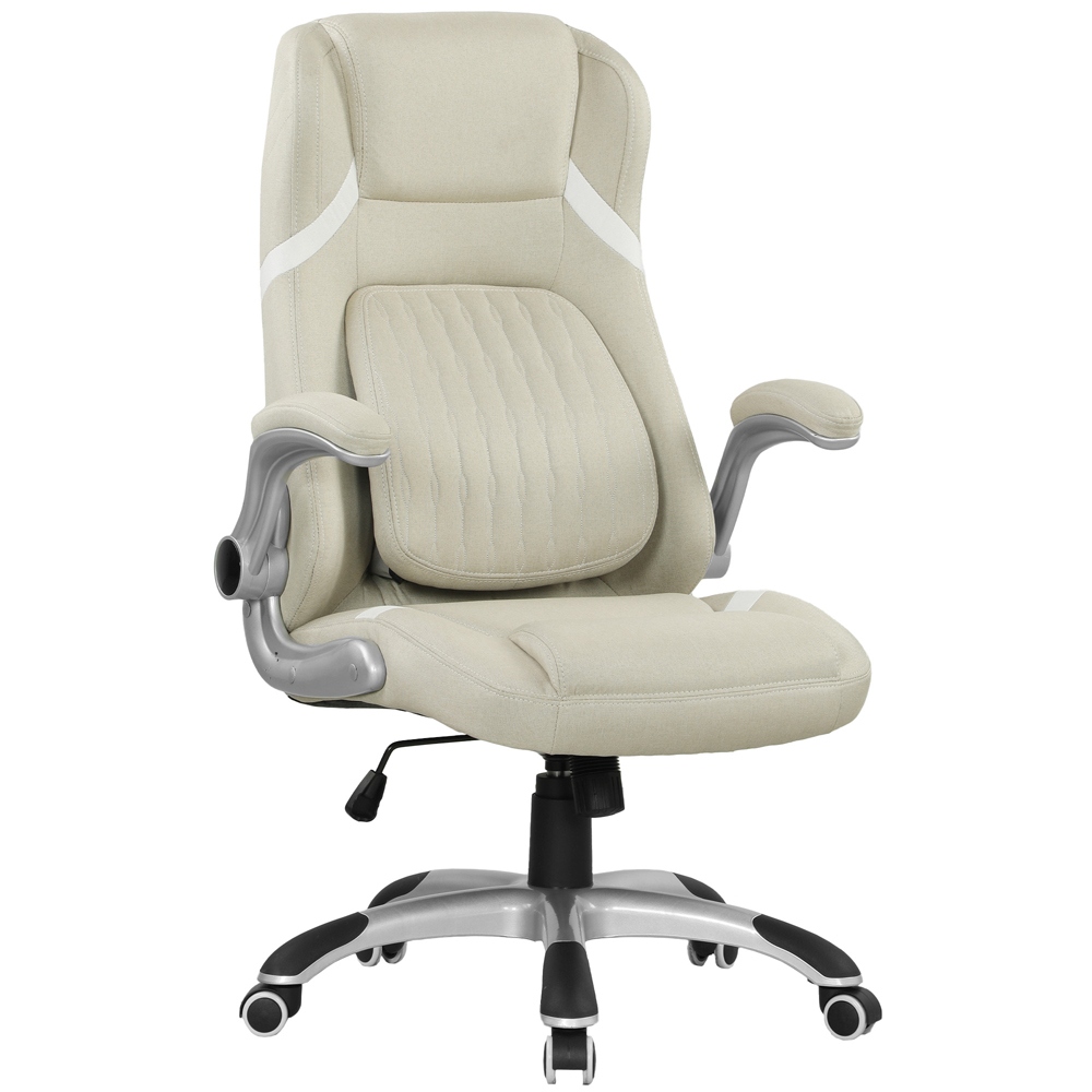 Vinsetto Beige Fabric Tiltable Office Chair Image 2
