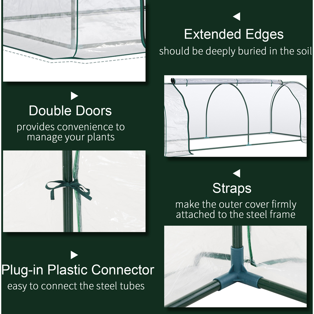 Outsunny Portable PVC Cover 8.1 x 3.2ft Greenhouse Image 6