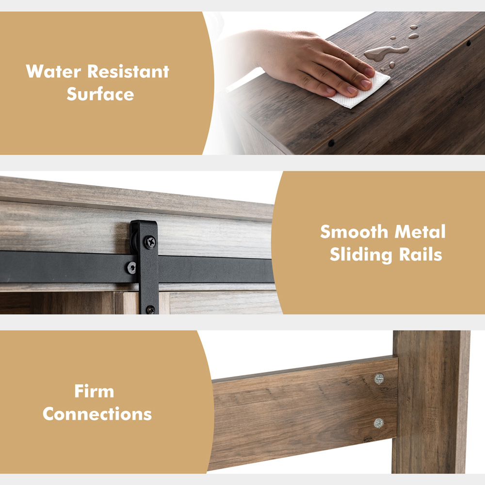 Costway Brown Single Door Over the Toilet Storage Cabinet Image 5