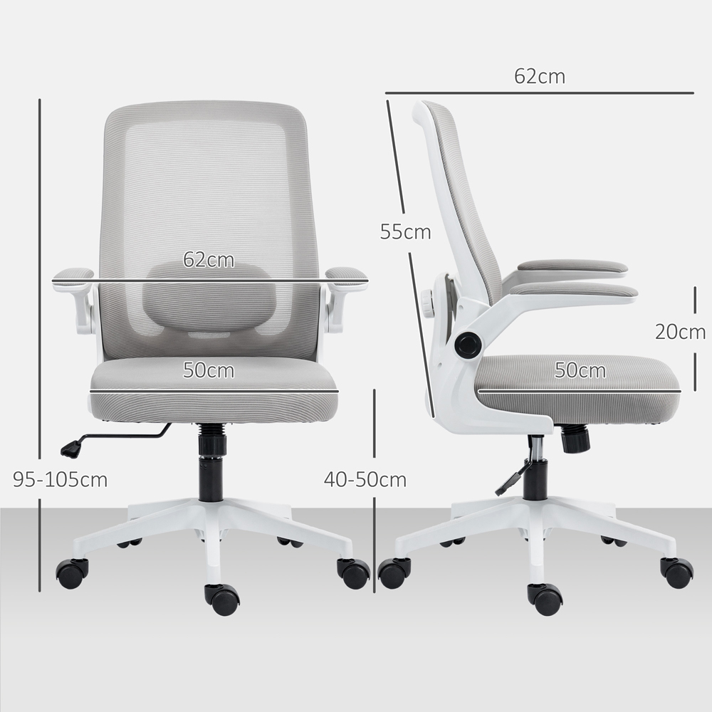 Portland Grey Mesh Tilting Office Desk Chair with Lumbar Support Image 9