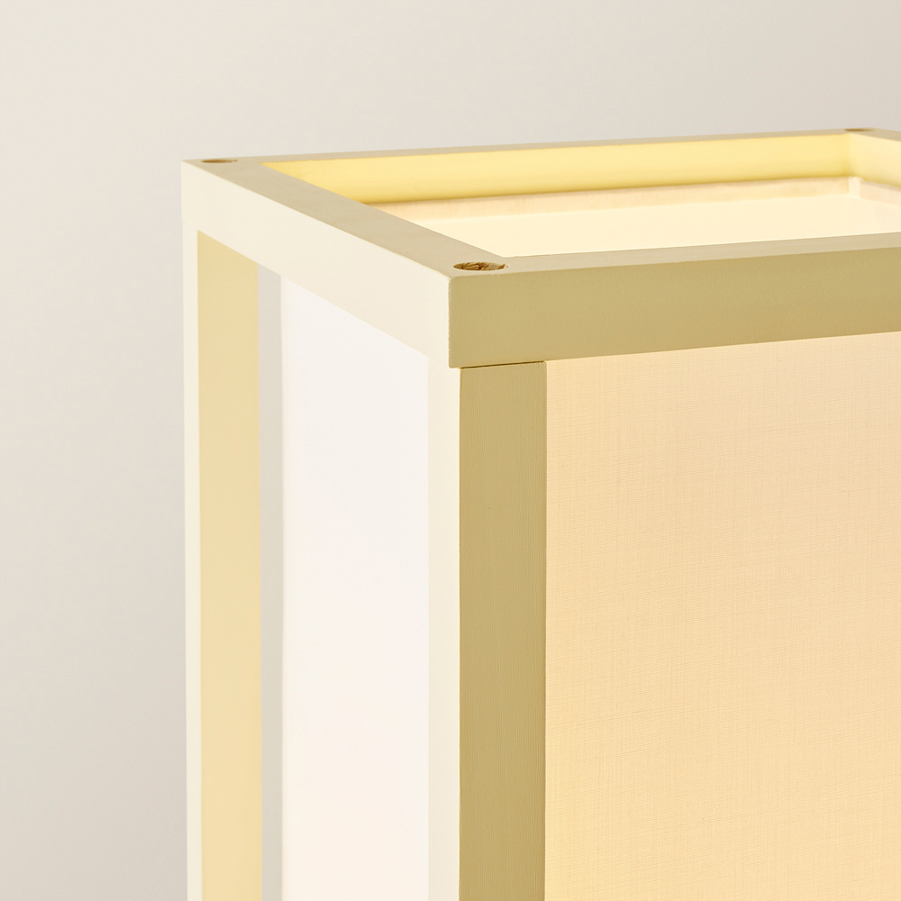 ValueLights Struttura Fabric Shade Yellow Shelving Unit Floor Lamp with Bulb Image 3