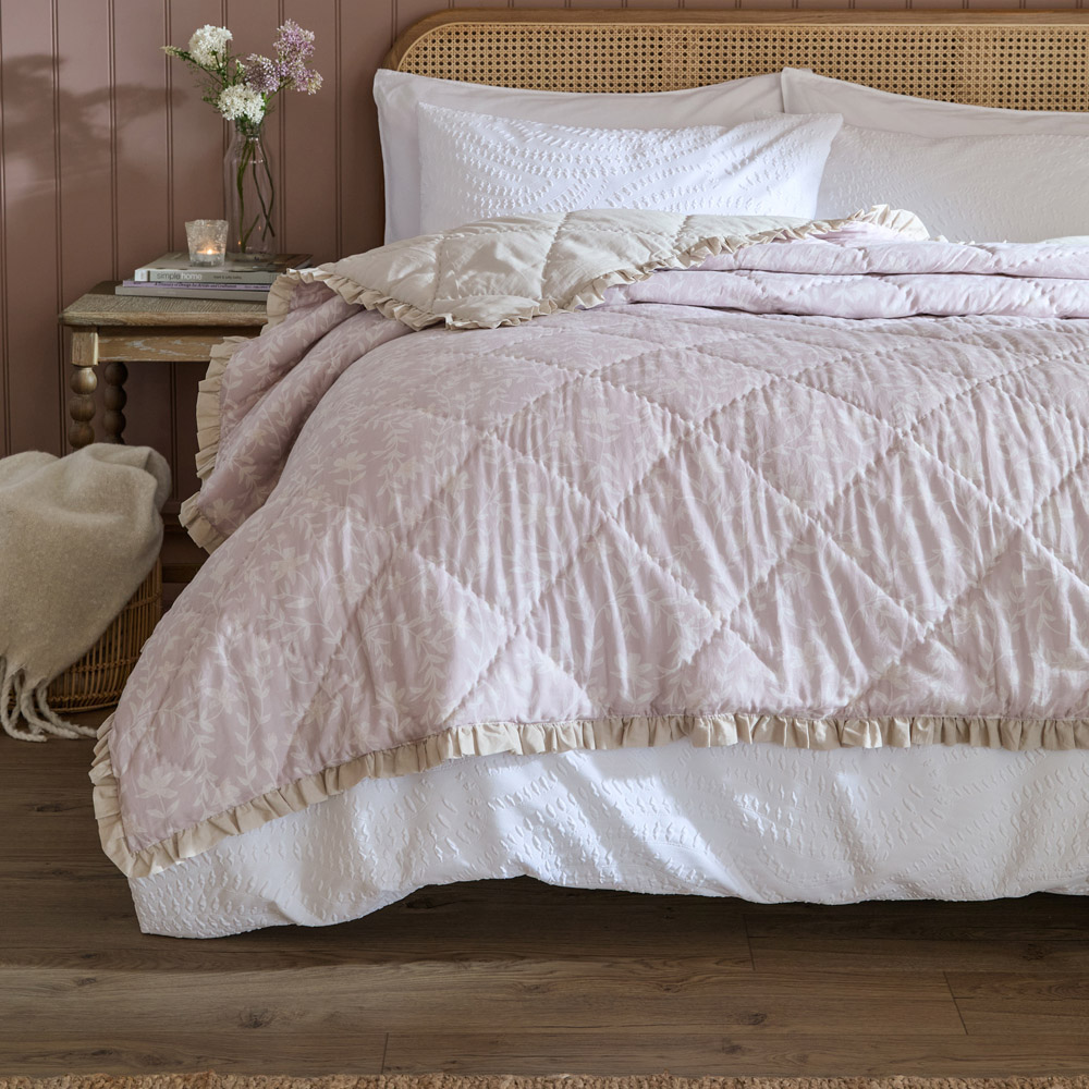 Wylder Amelia Blush Nature Quilted Bedspread 150 x 200cm Image 2