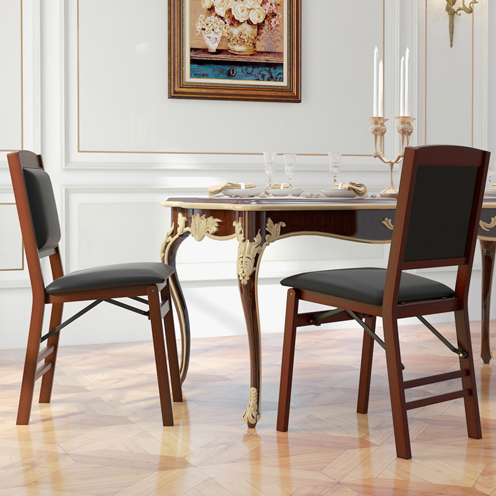 Costway Set of 2 Brown Dining Chair Image 4