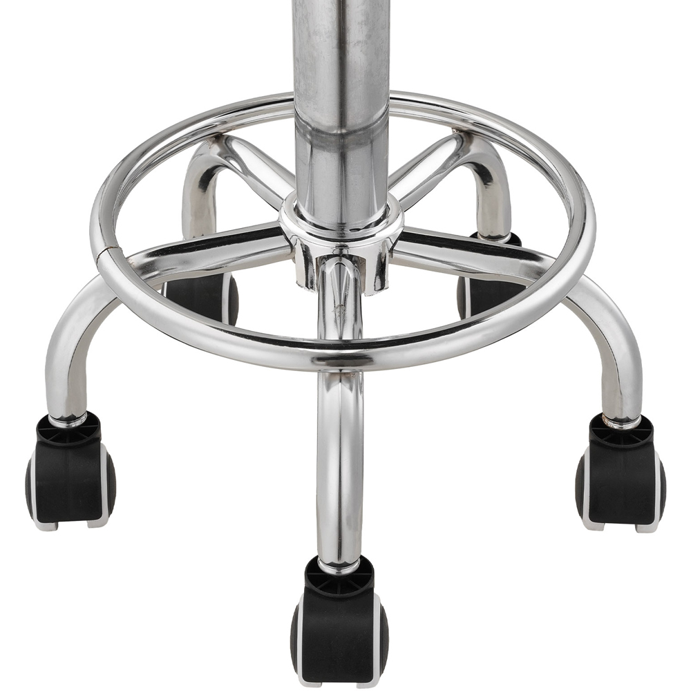 Living and Home Light Grey PU Leather Height Adjustable Round Rolling Stool Image 4