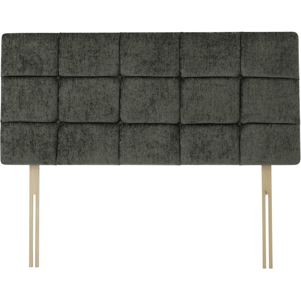 Bedmaster Pearl Super King Size Charcoal Chenille Squared Headboard Image 2