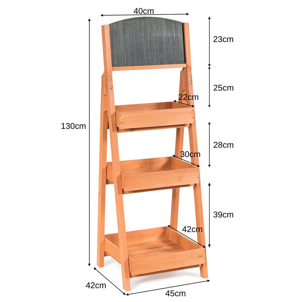 Costway 3 Tier Ladder Rack with Blackboard Image 9