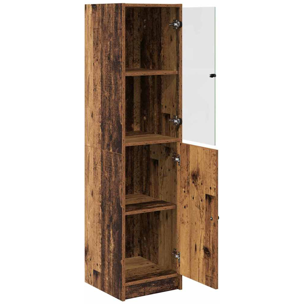 vidaXL 2 Door Old Wood Tall Slim Highboard Image 4