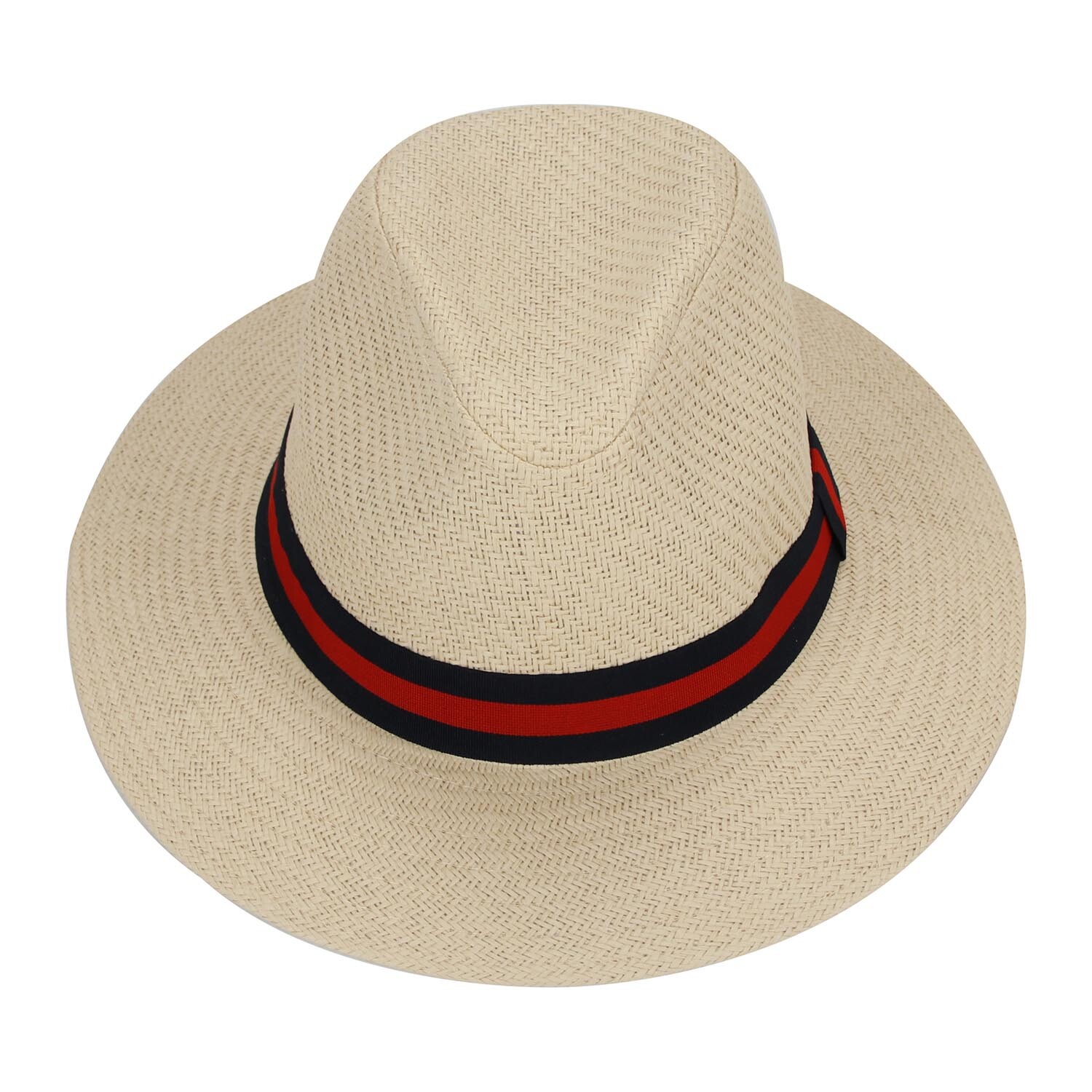 Red Band Straw Hat - Natural Image 3