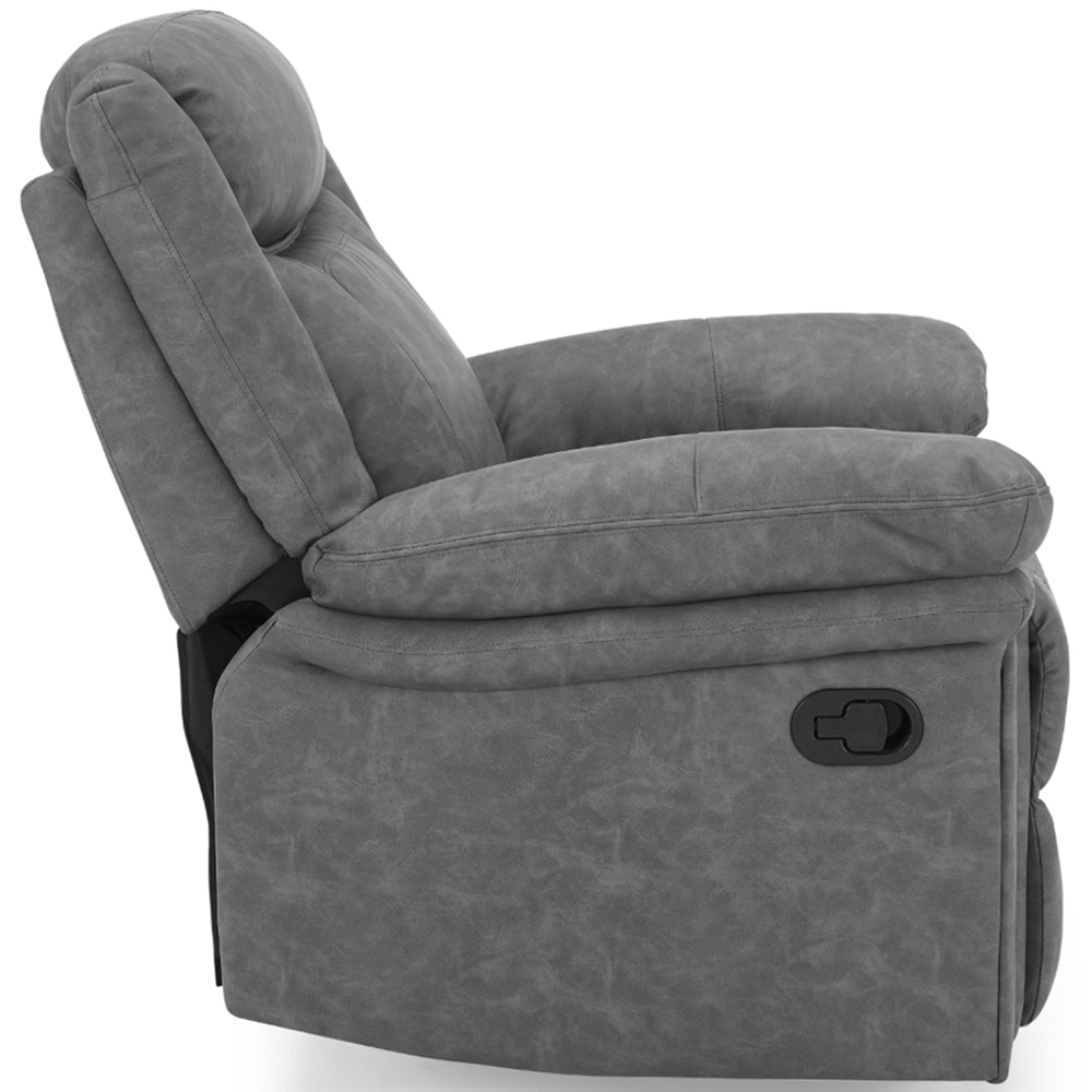 Home Detail Rowan Single Seater Grey Faux Leather Manual Recliner Sofa Image 4