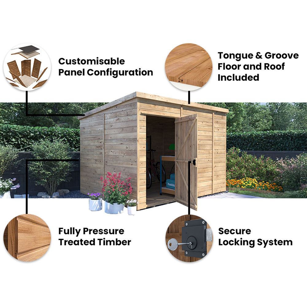 Dunster House Overlord 10 x 8ft Modular Brown Pent Workshop Shed Image 4
