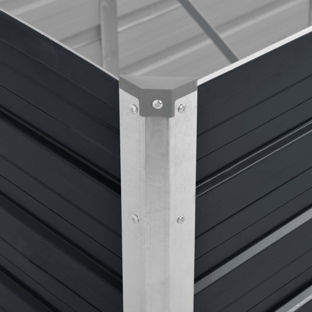 vidaXL Anthracite Galvanised Steel Raised Garden Bed 77 x 80 x 240cm Image 5