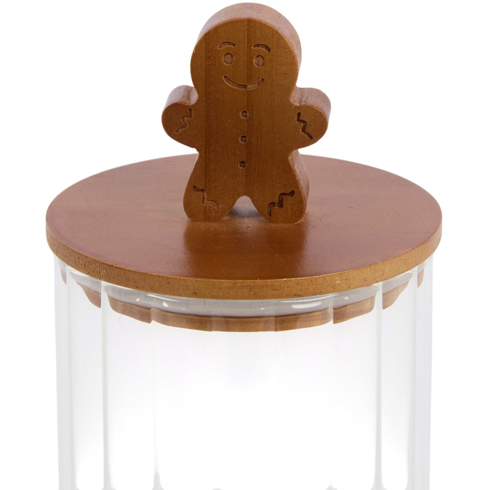 Gingerbread Man Lid Glass Food Jar Image 2