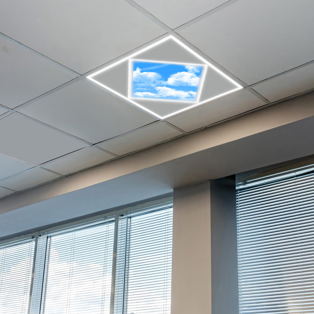 ENER-J 70W 6500K Cool White Diamond Sky and Cloud Ceiling LED Panel Light 600 x 600mm 6 Pack Image 2