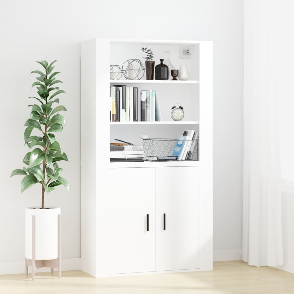vidaXL 3 Open Shelf White Wall Mounted Cabinet Image 6