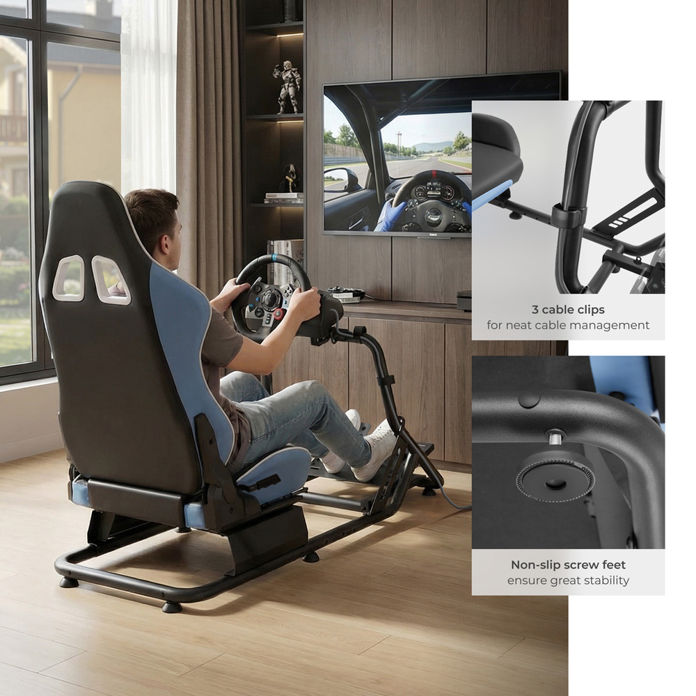 tectake Black and Azure Racing Seat Gaming Chair Image 5