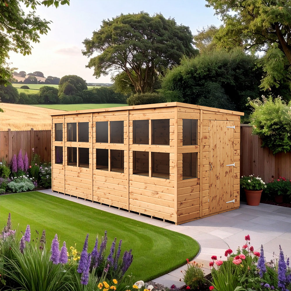 Empire Sheds 14 x 6ft Tongue and Groove Pent Potting Garden Shed Image 2