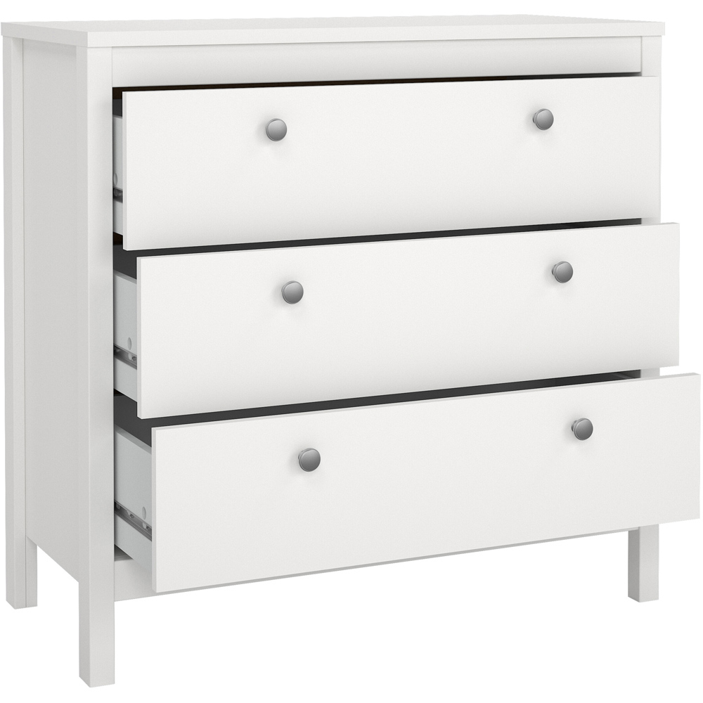 Florence Madrid 3 Drawer White Chest of Drawers Image 4