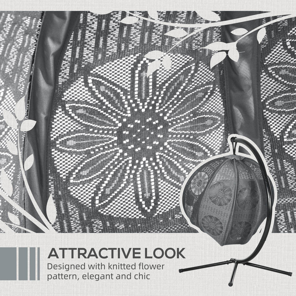 Outsunny Charcoal Grey Hanging Swing Chair Image 6