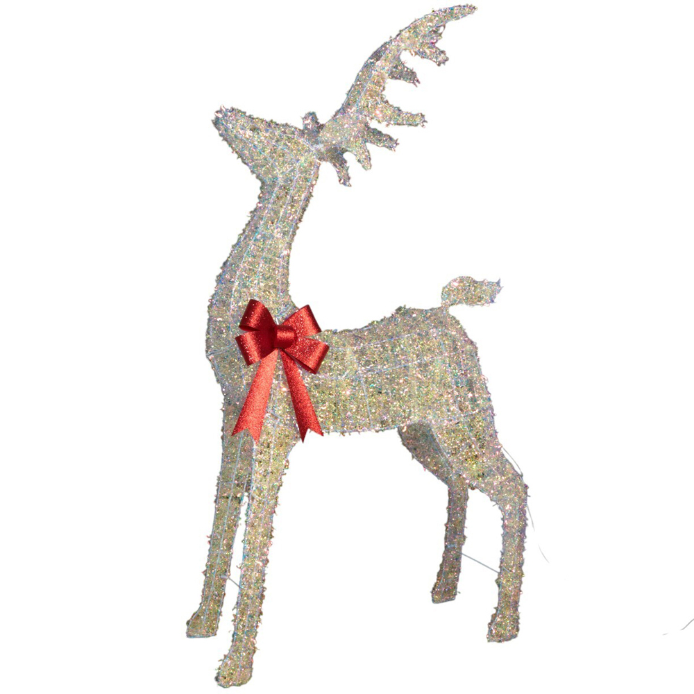 Iridescent Red Bow ReindeerWhite Image 2