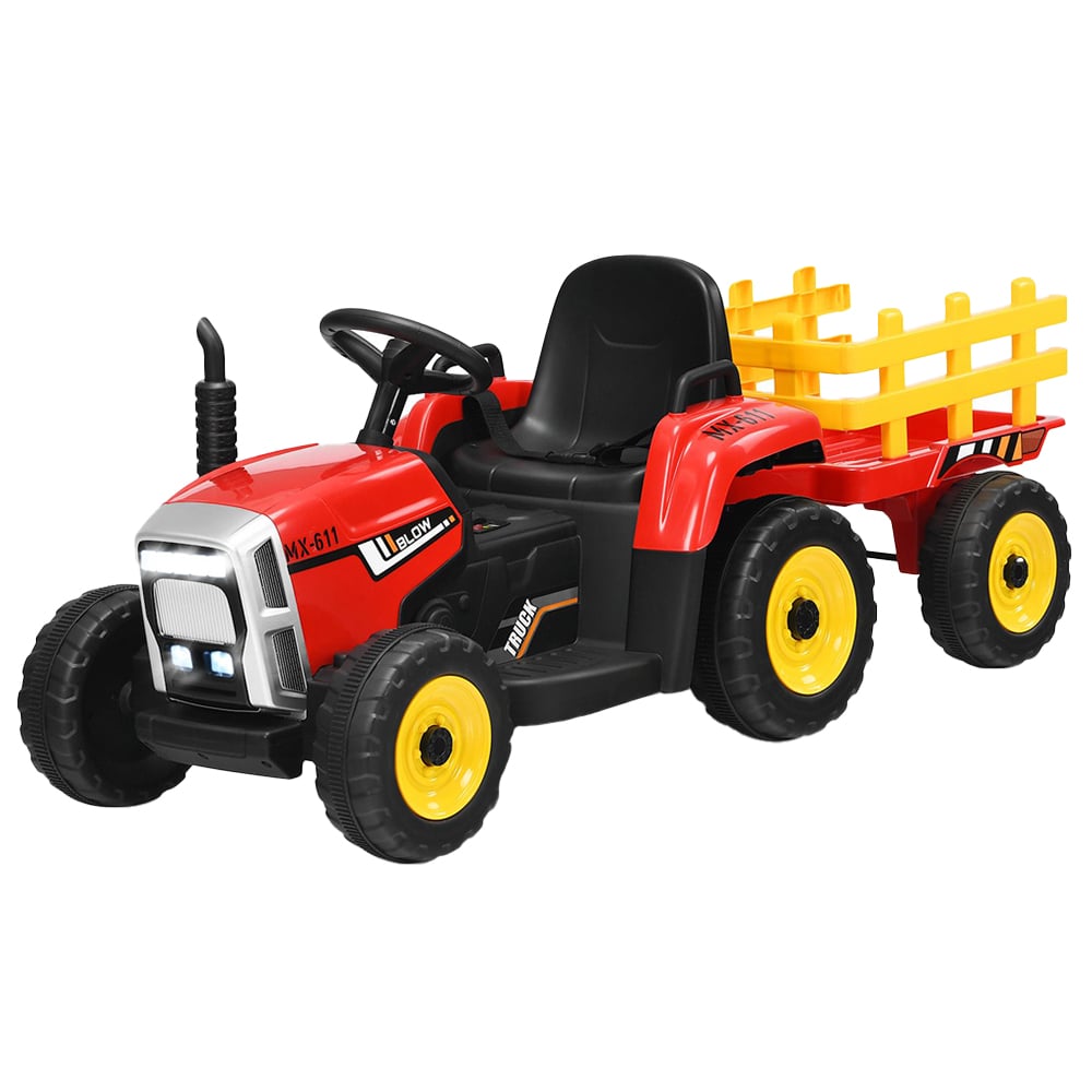 Costway Red Kids Musical LED Ride On Tractor Image 1