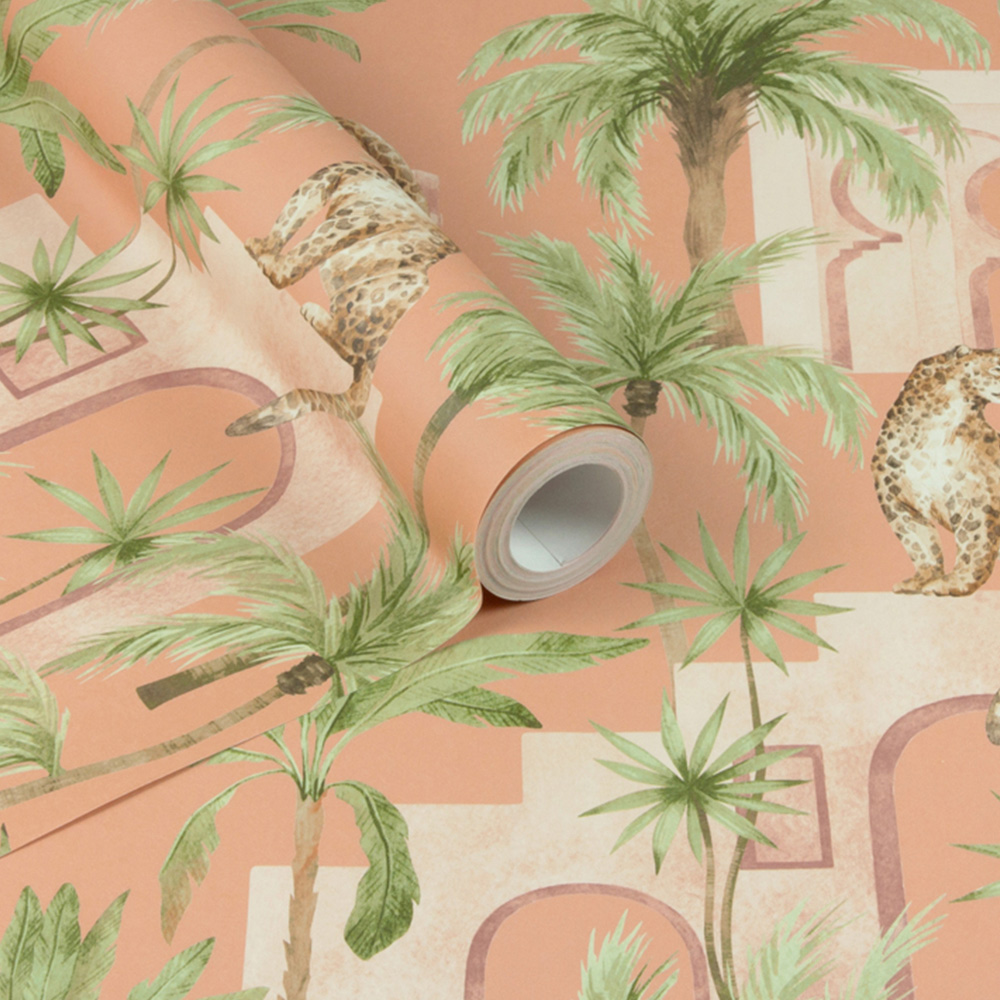 Arthouse Leopard Arches Terracotta Wallpaper Image 2