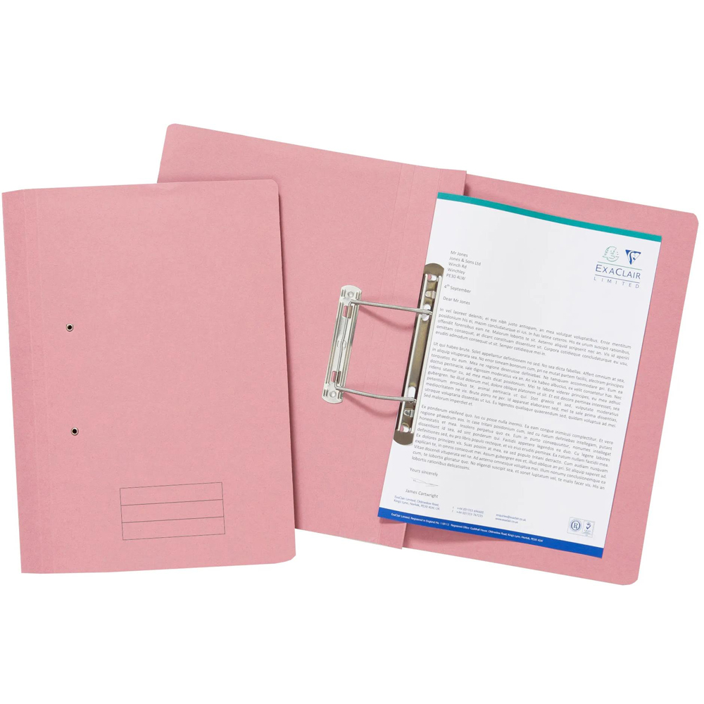 Exacompta 285gsm Pink Foolscap Spiral File 25 Pack Image 3