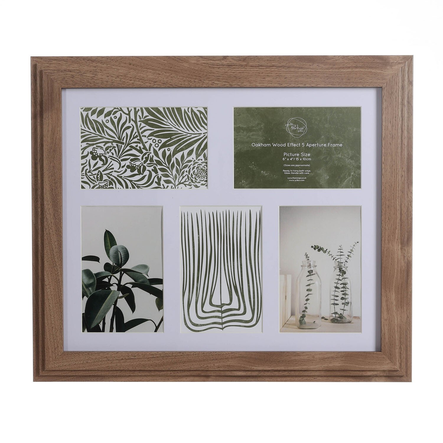 Oakham Wood Effect 5 Aperture Frame - Brown Image 1