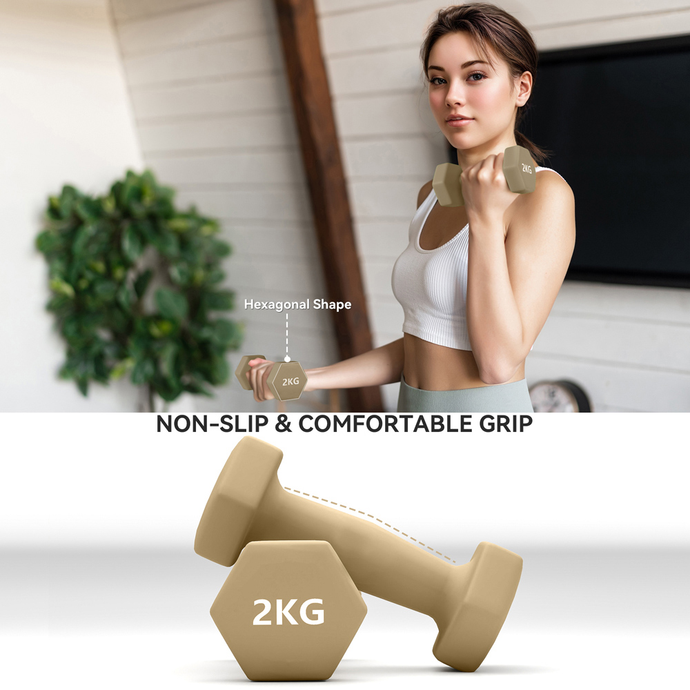 SPORTNOW Multicolour Hex Dumbbell Set with Carry Case 9kg 6 Pack Image 5