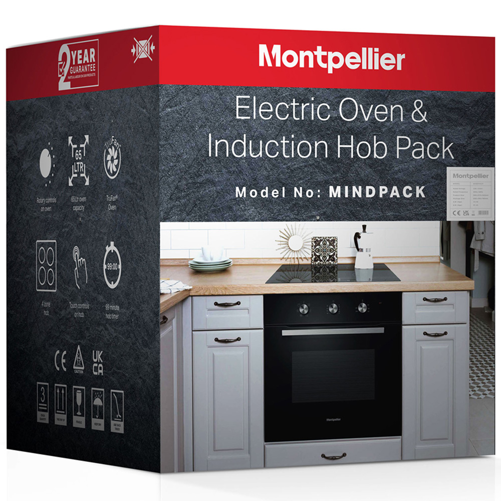 Montpellier MINDPACK 65L Electric Oven and 60cm Induction Hob Set Wilko