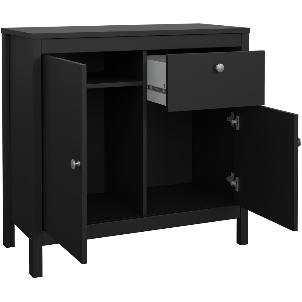 Florence Madrid 2 Doors Single Drawer Matt Black Sideboard Image 4