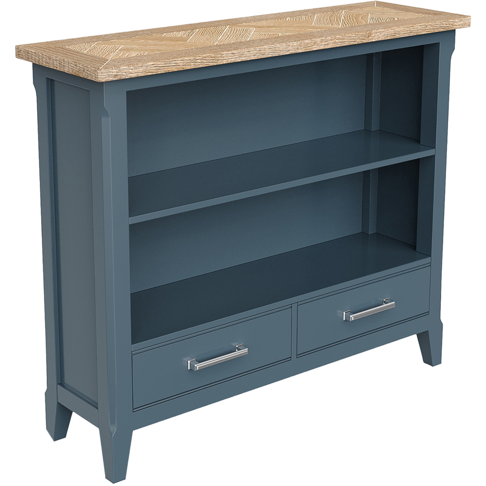 Baumhaus Signature 2 Drawer 2 Shelf Blue Low Bookcase Image 2